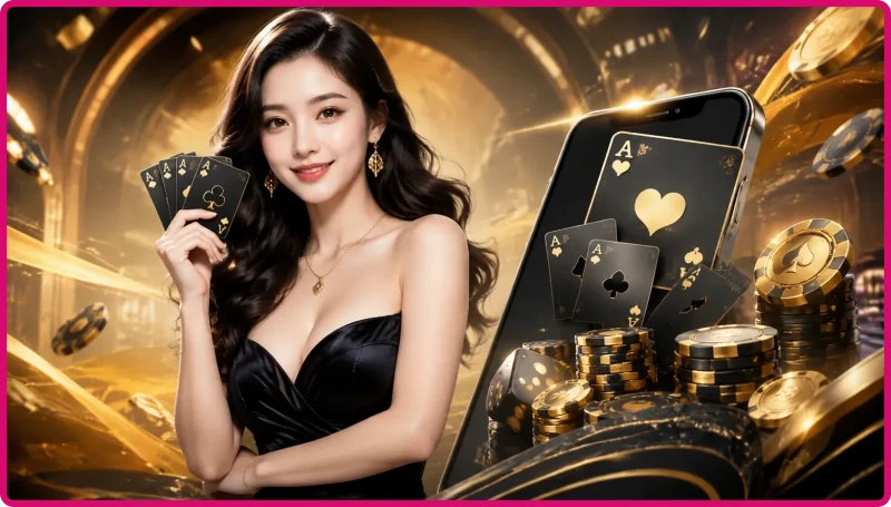 Người chơi tương tác với giao diện game bài online hiện đại, thể hiện sự tiện lợi và hấp dẫn.
